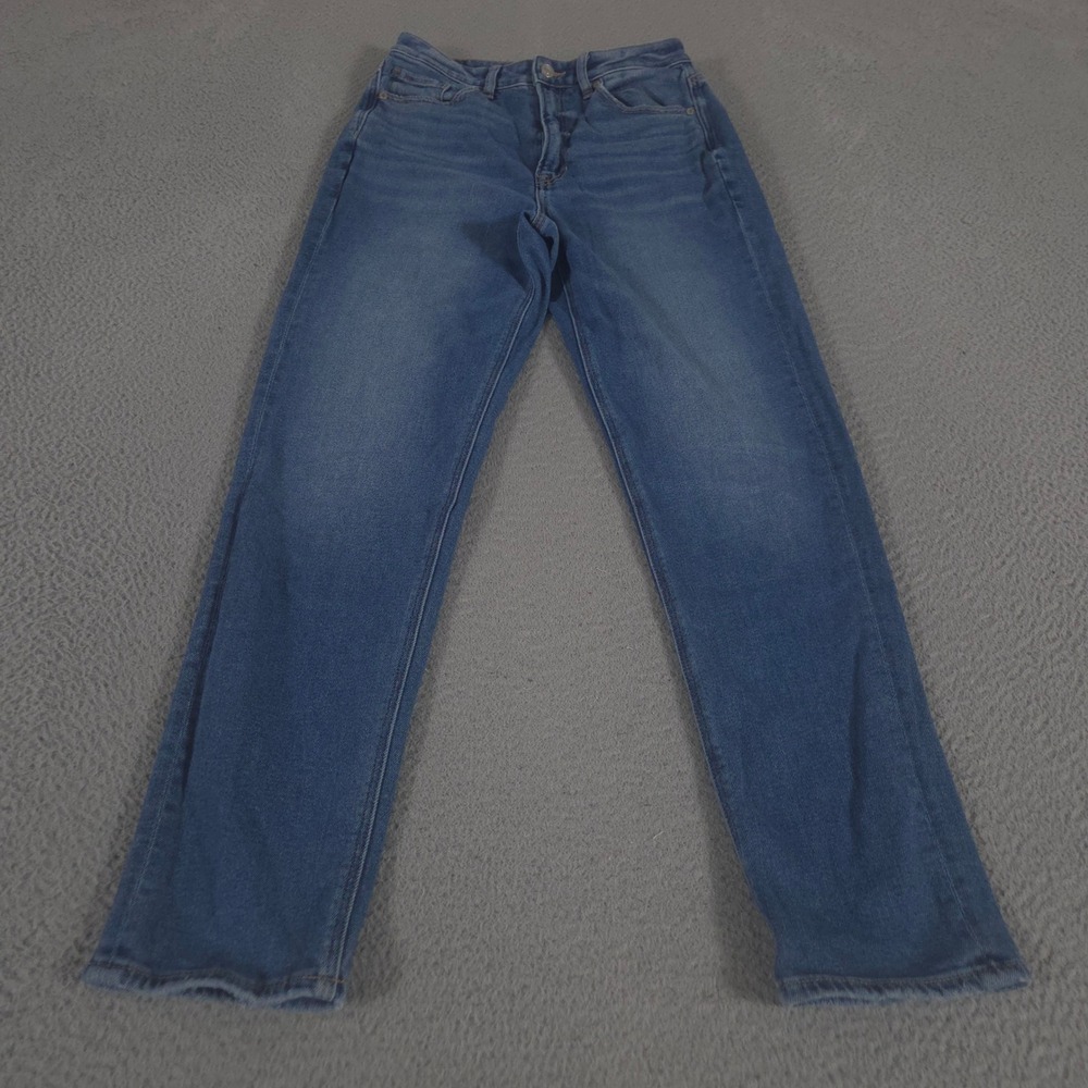 American Eagle Jeans Womens 6 Long Blue Highest Rise Mom Pants Tapered Stretch